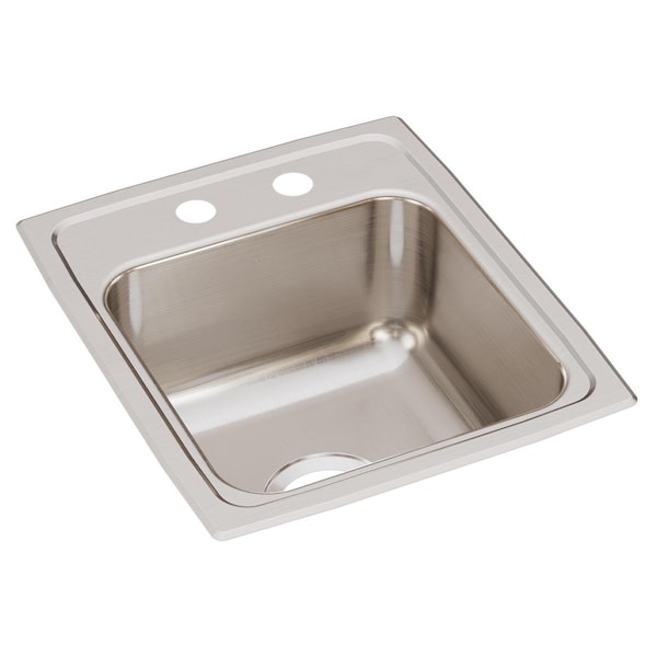 Sink, Stainless Steel, 17.5 in W x 15 in L x 7.625 in H